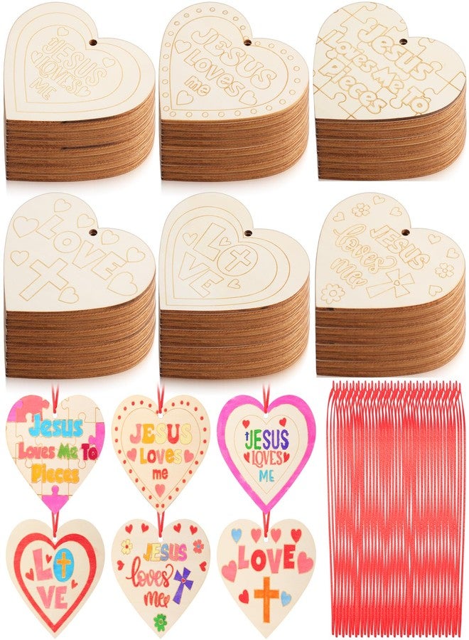 Blueweenly 24 Pcs 24 Pcs Valentines Sunday School Crafts for Kids - Christian Religious Valentine Craft Kits, Jesus Loves Me DIY Ornaments, Sunday School Crafts for Classroom Art Party Activities - Image 1